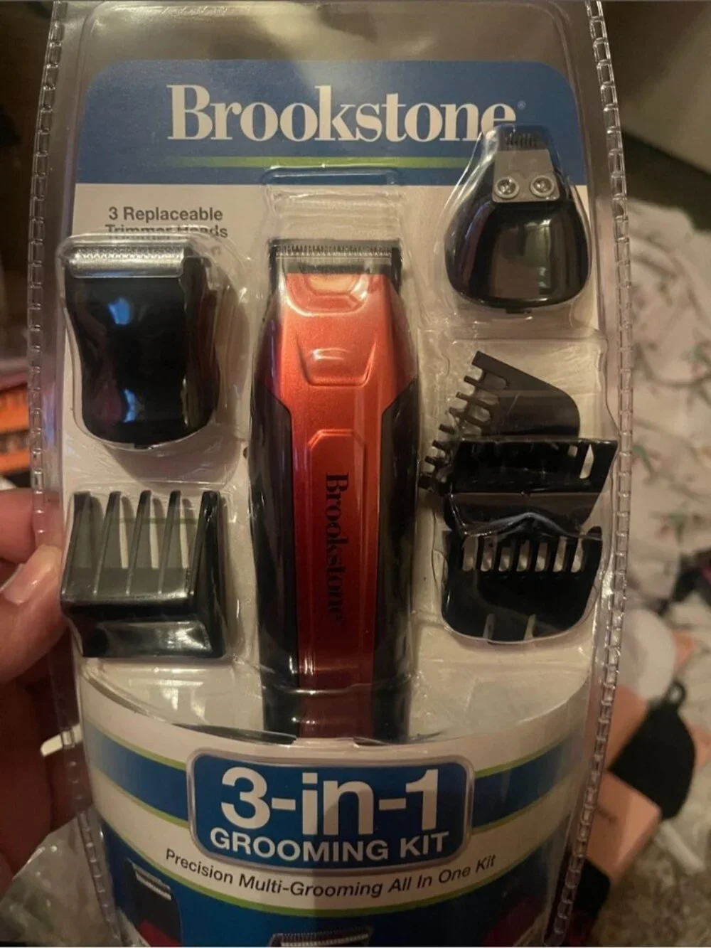 Brookstone 3-in-1 Grooming Kit – Red and Black Trimmer Set